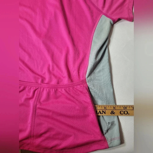 L.L. Bean Pink Quarter Zip Athletic Polo Shirt sz M - Picture 7 of 9